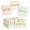 100 Pack Pastel Paper Napkins with Gold Foil Quotes, Birthday Party Decorations, Scalloped Edge (4 Colors, 5x5 In)